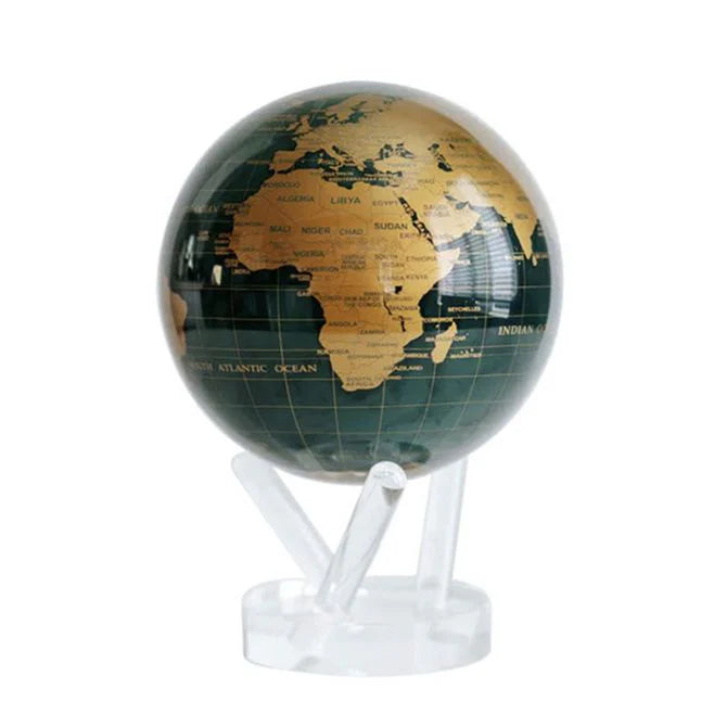 8.5" Mova Globe Modern Green and Gold