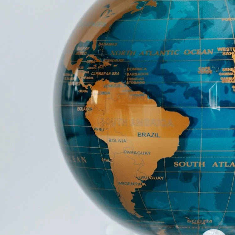 6" Mova Globe Modern Blue and Gold