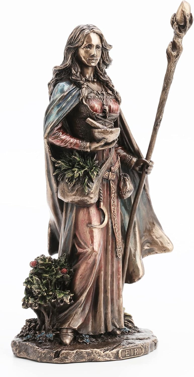 9 1/2" Eir The Valkyrie of Protection Resin Statue Cast Bronze Finish