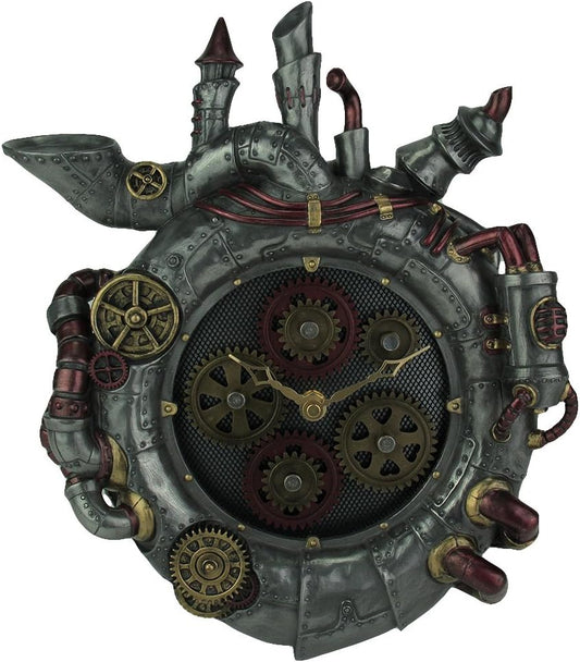 Veronese Magnum Opus Steampunk Style Wall Clock With Moving Gears