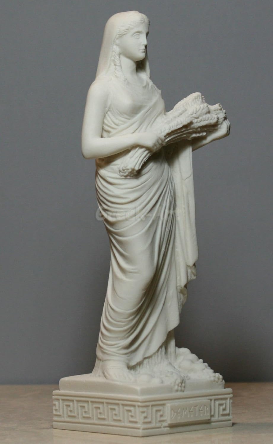 Demeter Ceres Harvest Fertility Goddess Greek Alabaster Statue Sculpture 9.84 inches