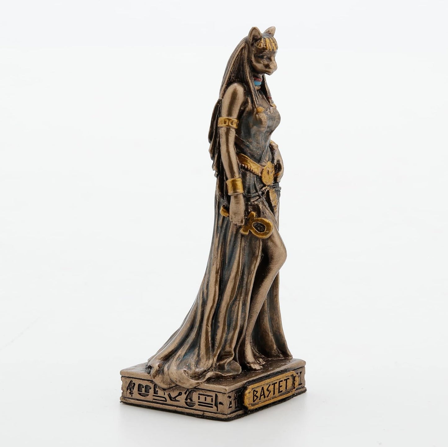 Veronese Design 3 3/8 Inch Bastet Goddess of Protection Resin Miniature Painted Bronze Finish
