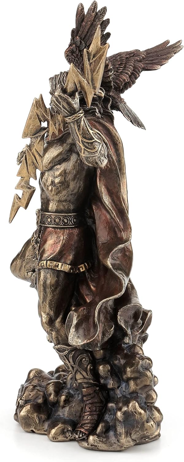 Veronese Design 11 3/4" Zeus Greek God Holding Thunderbolt with Eagle Cold Cast Resin Statue Antique Bronze Finish Sculpture