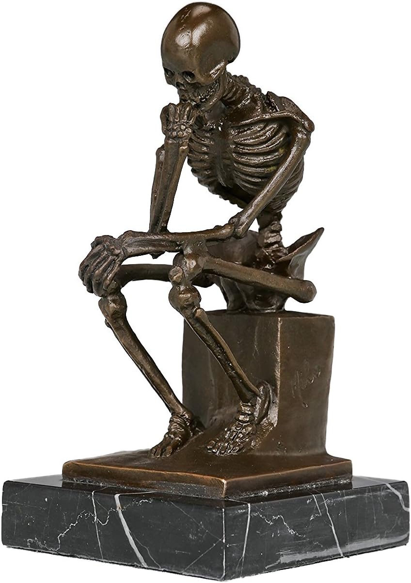Skeleton Thinker TPE-998 Bronze Statues Sculptures Home Decor