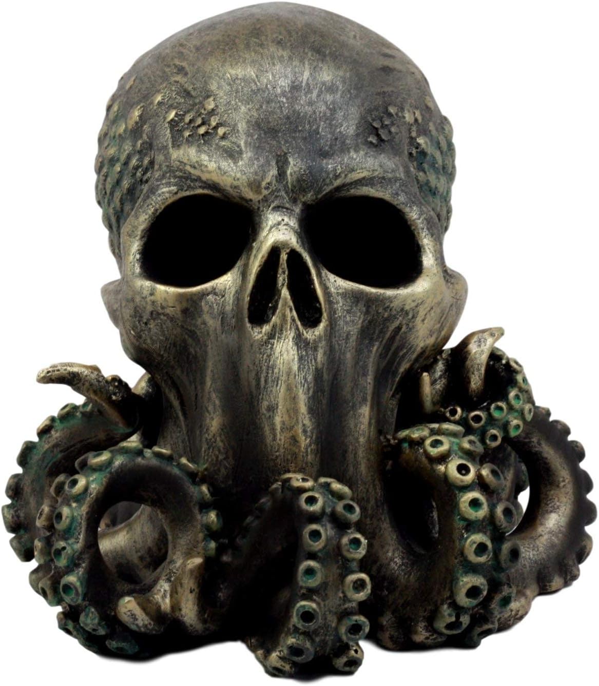 Ebros Ocean Monster Terror Kraken Cthulhu Skull Figurine 6" H Mythical Sea Relic Giant Octopus Tentacles Wyvern Skull Creature Fantasy Statue