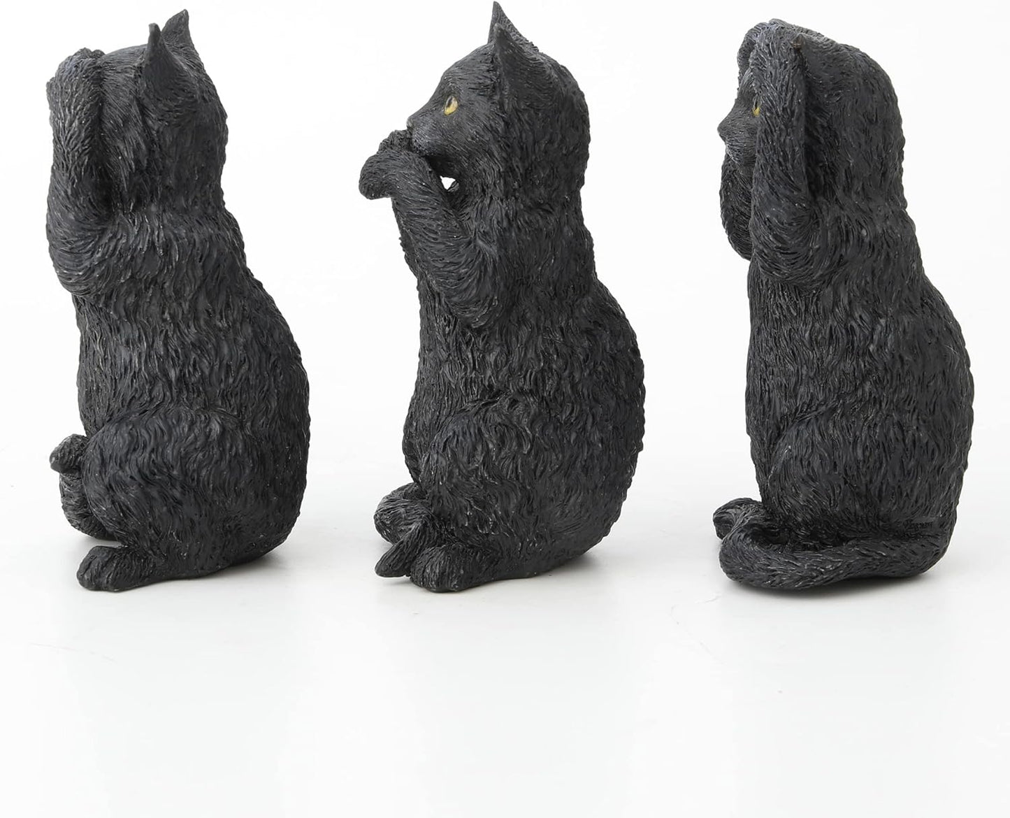 Veronese Design 4 Inch Black Kittens Hear Speak See No Evil Resin Figurine Miniature