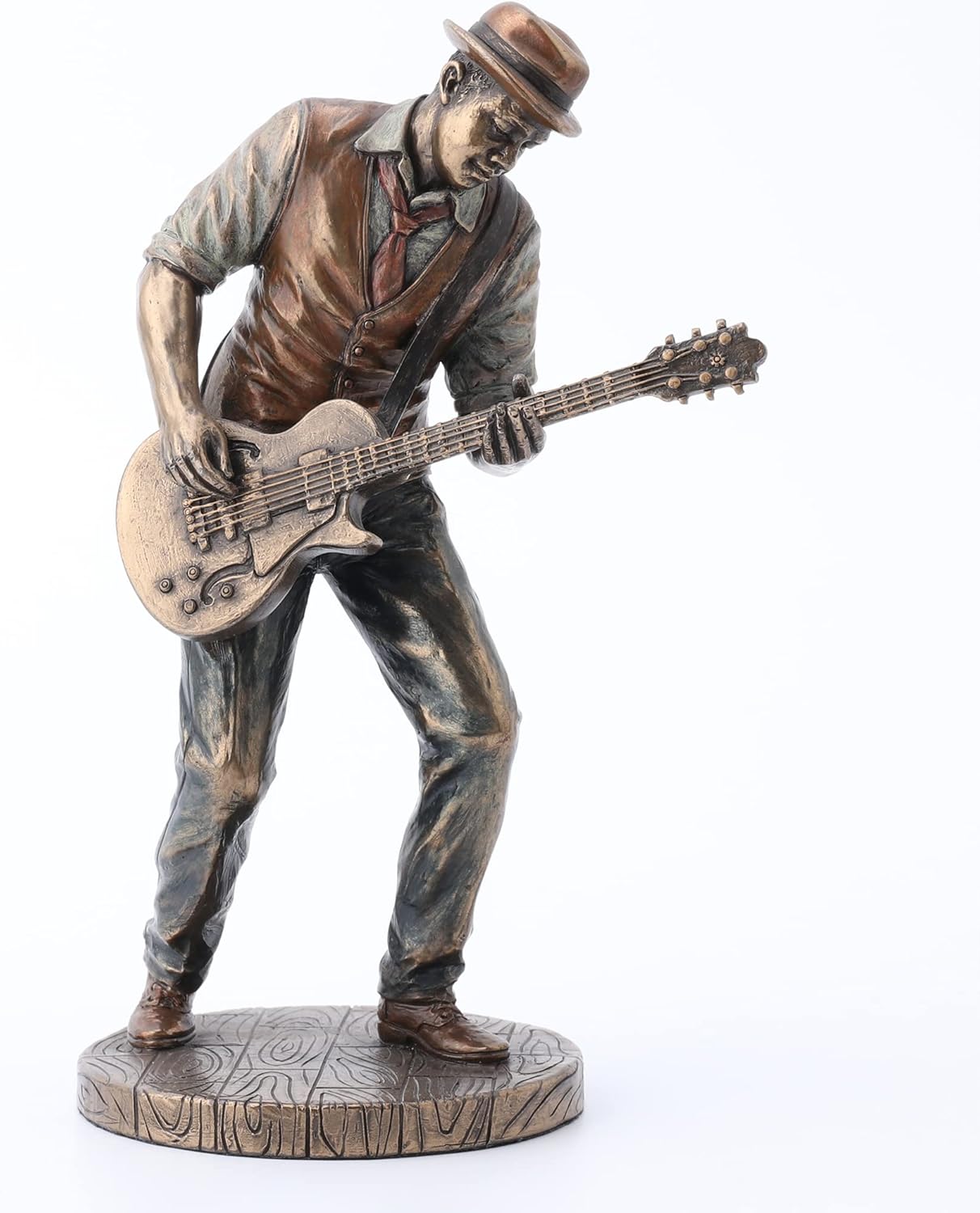 Veronese Design 7 5/8" Jazz Band Casual Guitar Player Resin Statue Cast Bronze Finish