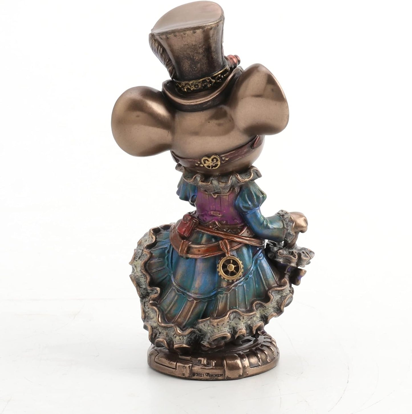 Veronese Design 5 1/2 Steampunk Lady Mouse with Top hat and Parasol Animal Figurine Bronze Finish