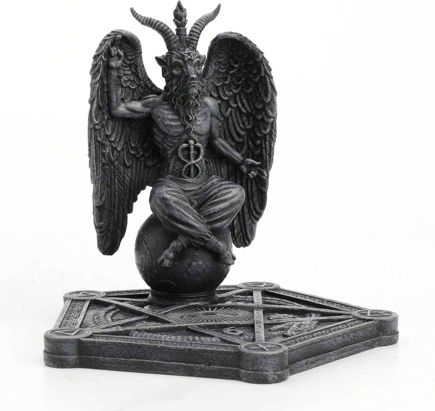 Veronese Design Incense Stick Burner Statue - Resin Pentagram Baphomet Sculpture