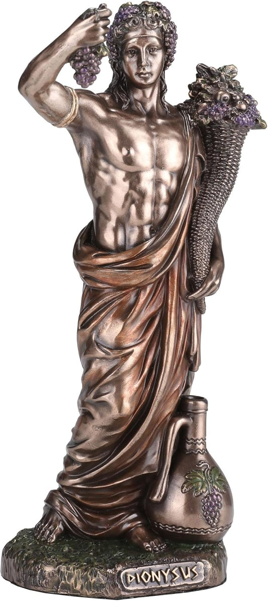 Veronese Design 6 1/4 Inch Dionysus Greek God of Wine Cold Cast Resin Antique Bronze Finish Sculpture