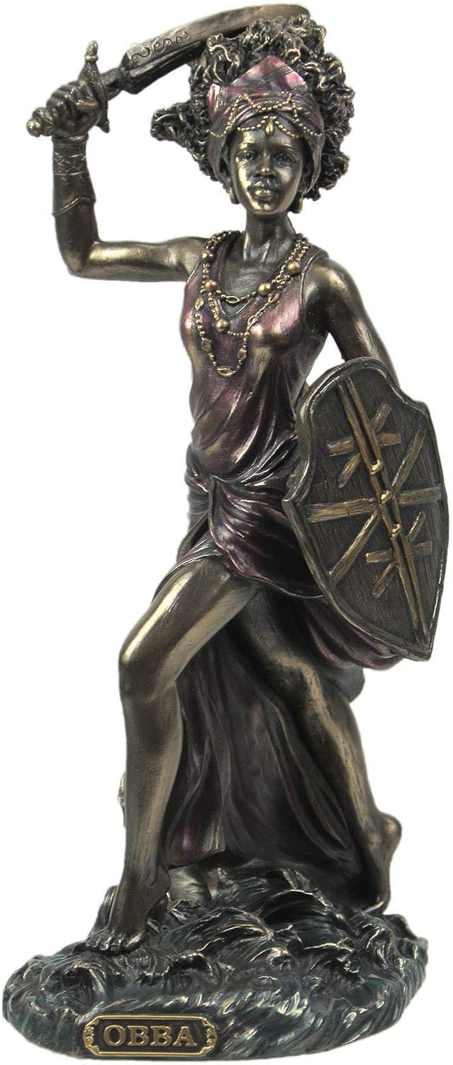 Veronese Design Bronzed Finish Obba Orisha of Marriage and Transformation Statue