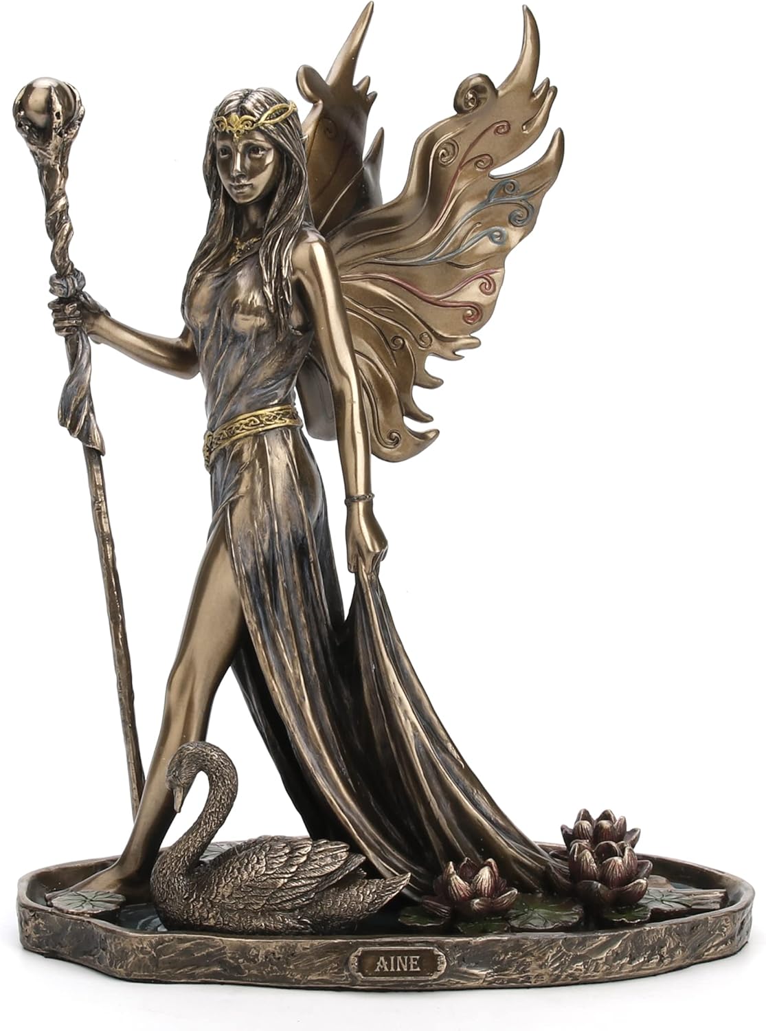 Veronese Design 9" Aine The Celtic Faery Queen of Summer Love Resin Statue Bronze Finish