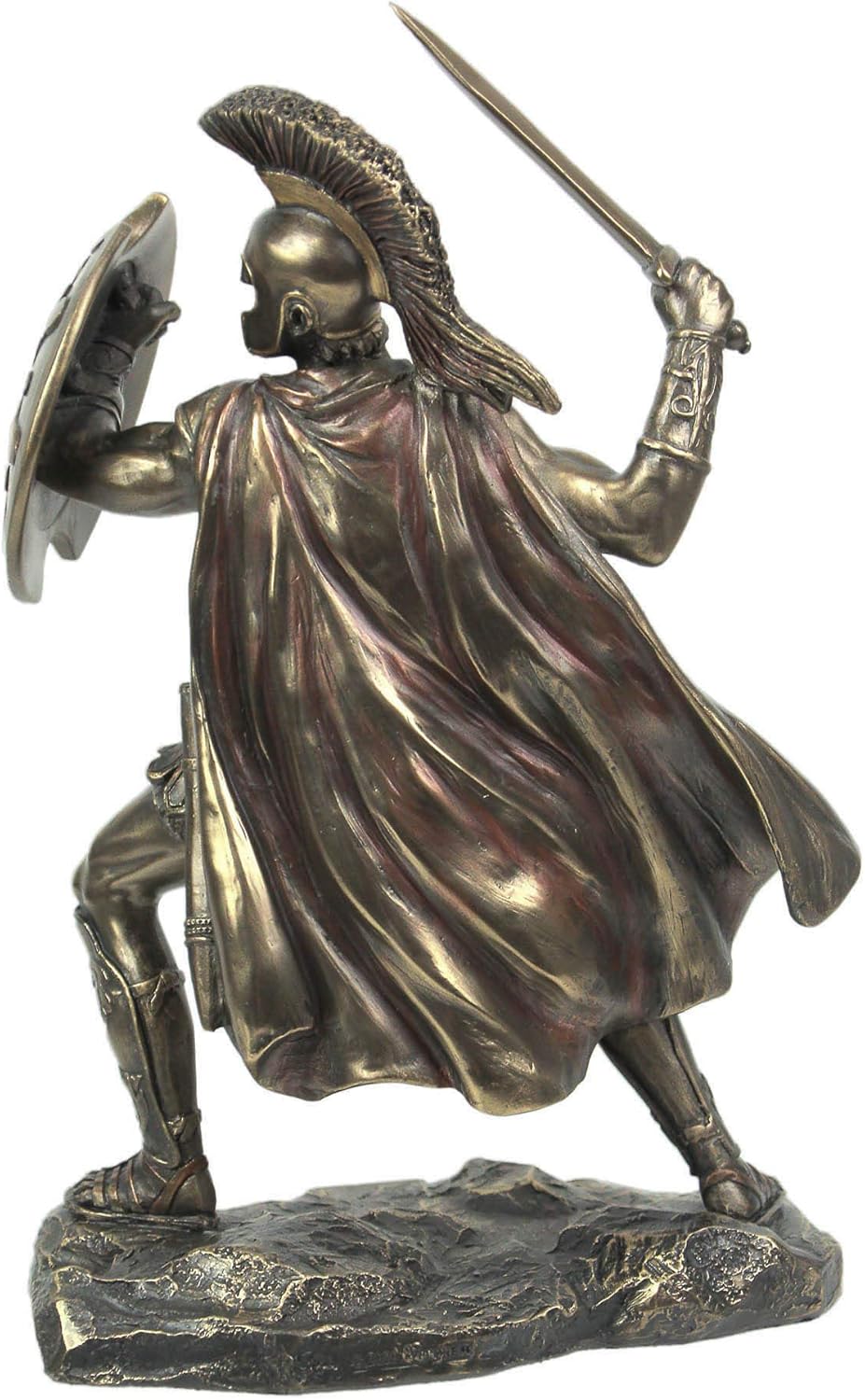 Veronese Design 9 5/8 Inch Greek Hero Achilles Battle Stance Cold Cast Resin Antique Bronze Finish Statue Home Decor
