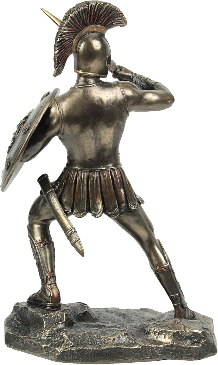 Veronese Design 9 1/4 Inch Greek Hero Hector of Troy Battle Stance Cold Cast Resin Bronze Finish Statue Home Decor