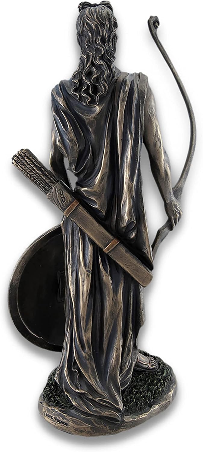 Veronese Design Greek and Roman God Apollo with Lion Head Shield and Golden Bow Bronze Finished Resin Statue - 11.5 Inches High - Amazing Detail - Hand Painted Accents