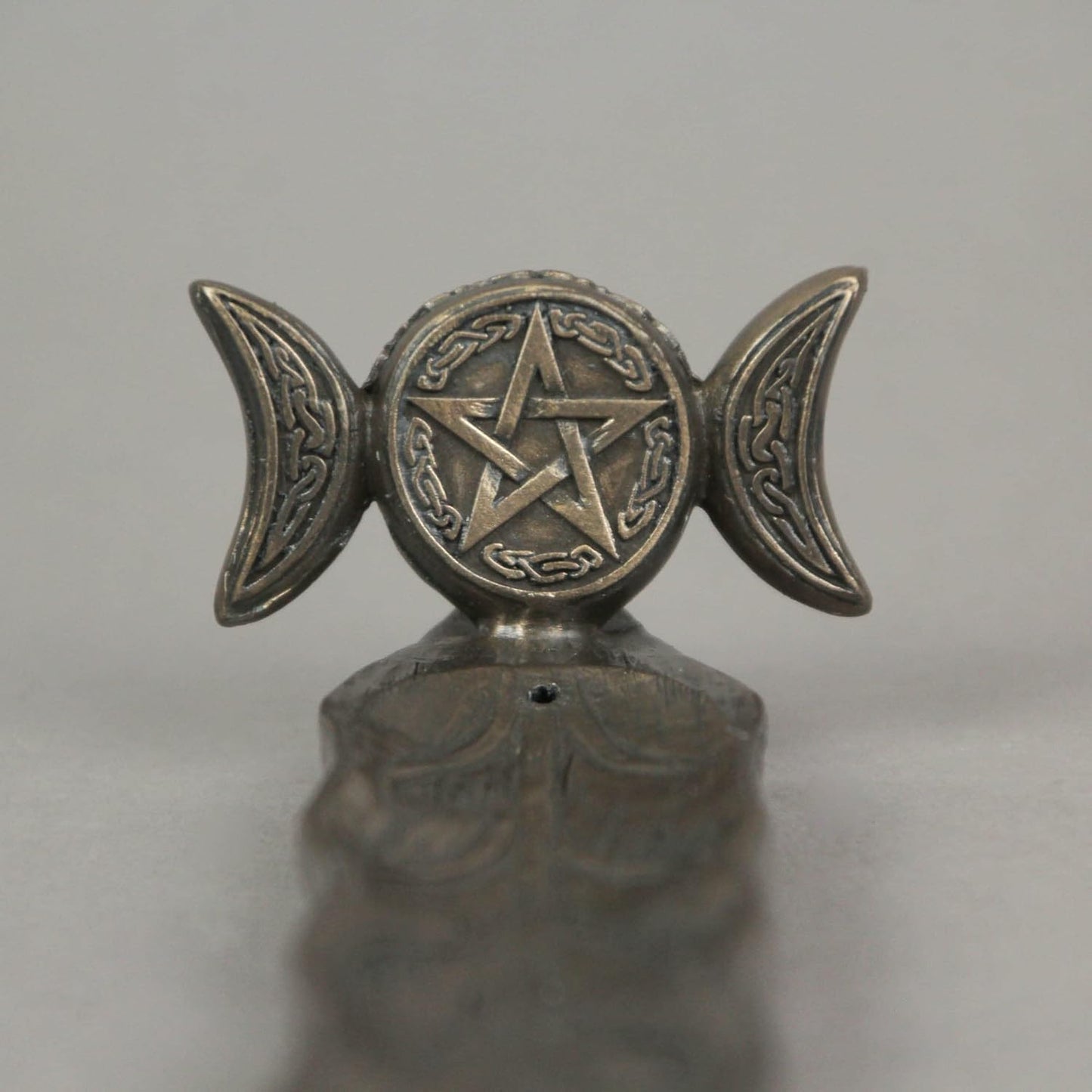 Veronese Design 9 1/4 Inch Long Triple Moon Goddess Sigil Pentagram Incense Holder Cold Cast Bronzed Resin Sculpture