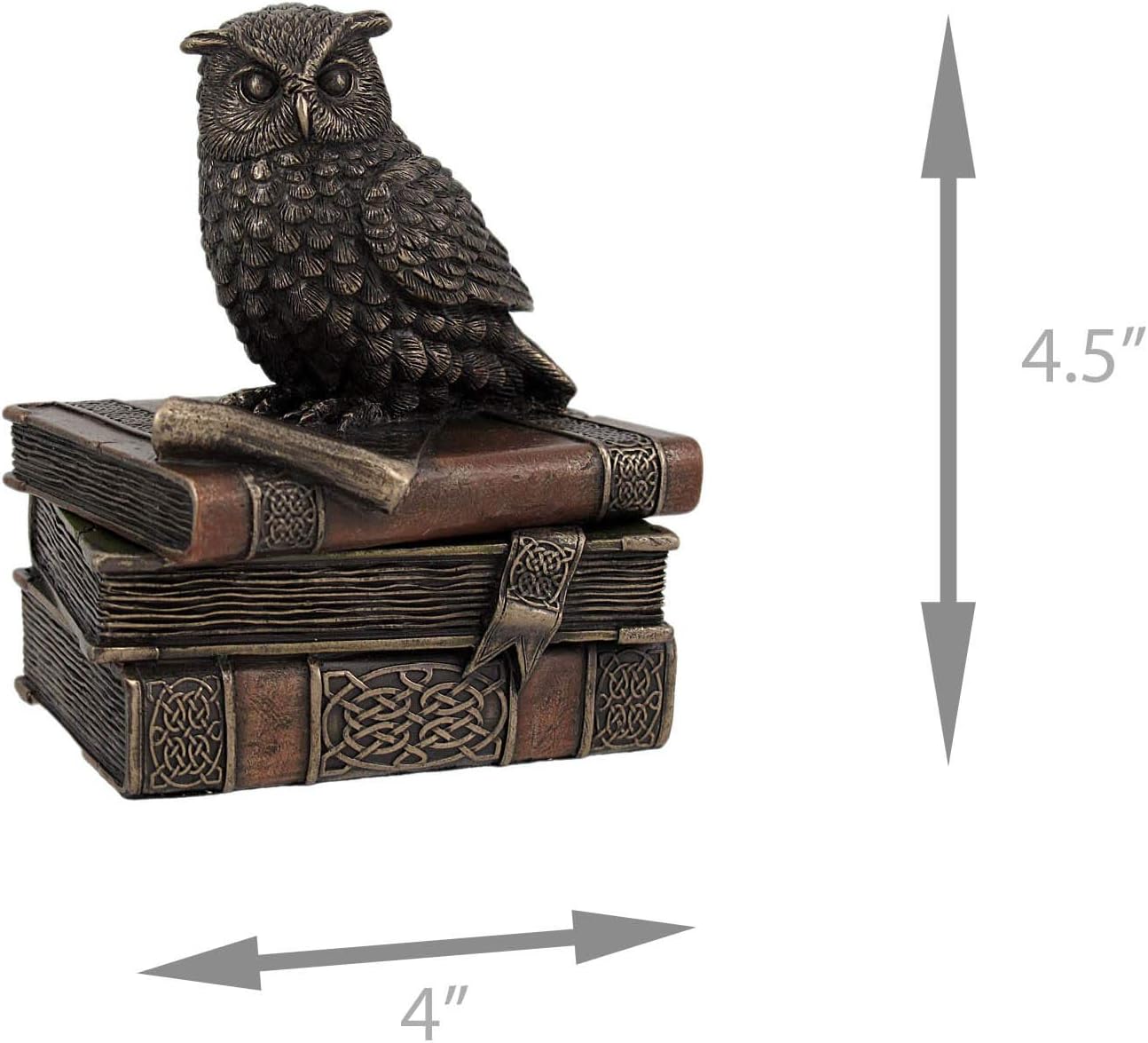 Veronese Design Bronzed Finish Wise Old Owl Trinket Box