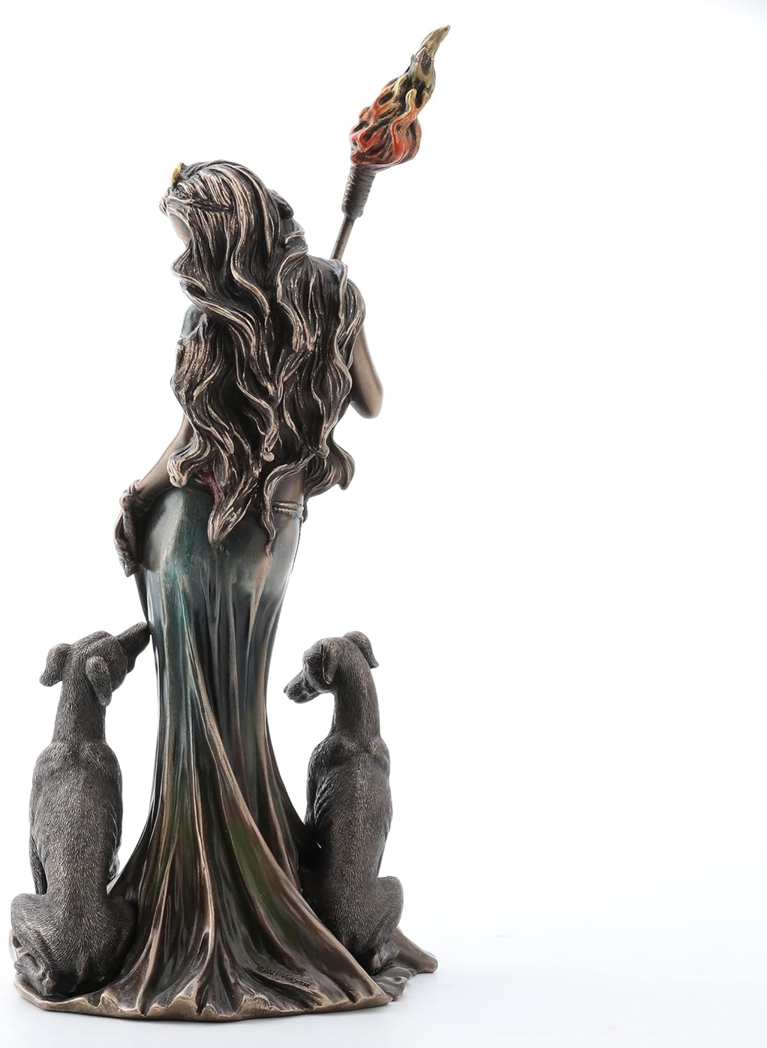 Veronese Design 13 3/8" Tall Cold Cast Resin Antique Bronze Finish Hecate Greek Goddess of Magic with Her Hounds Statue Figurine