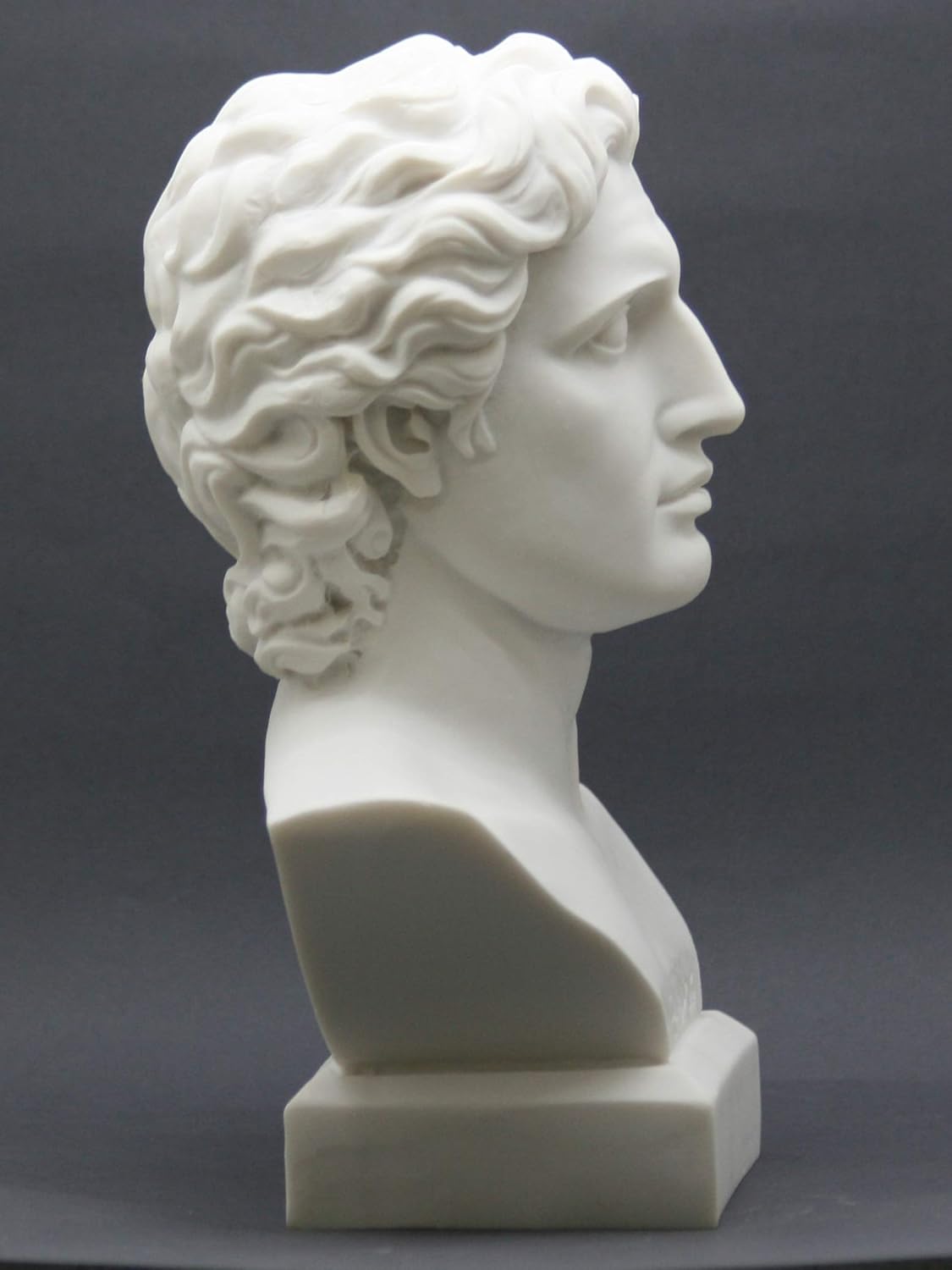ALEXANDER the GREAT Head Bust Greek Cast Marble Statue Sculpture 28,5cm