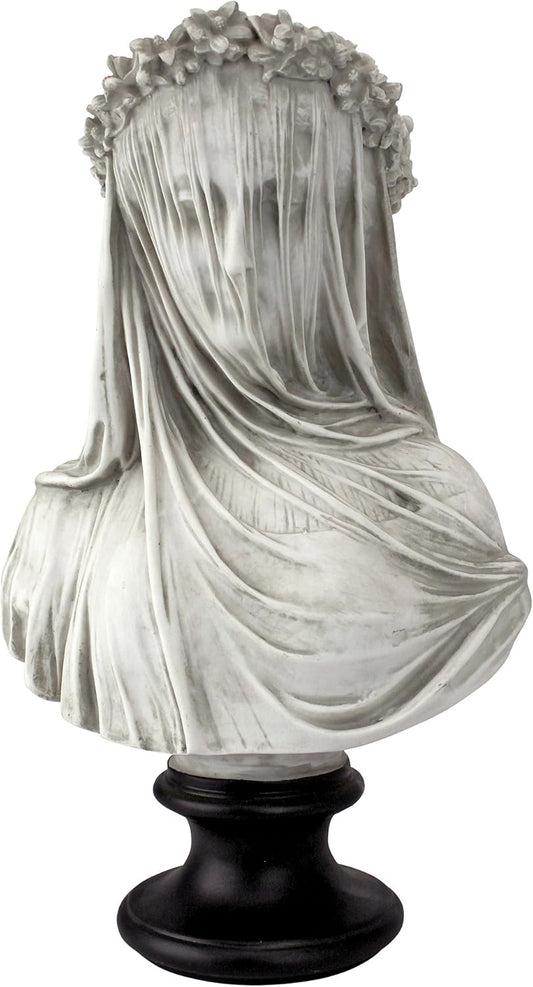 Design Toscano NG31524 the Veiled Maiden Sculptural Bust,White,15D x 23W x 35.5H centimetres