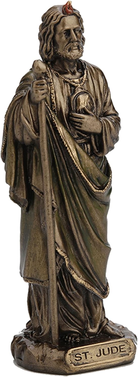 Veronese Design 3 3/8" Saint Jude The Apostle Resin Miniature Statue Hand Painted Bronze Finish