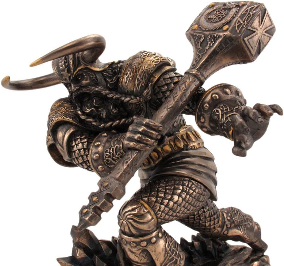 Mighty Thor with Hammer Norse Mythology God Resin Statue Figurine by PTC