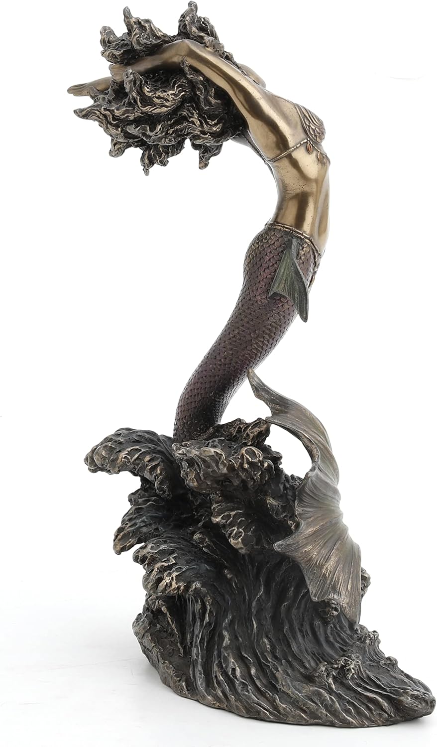 Veronese Design 10 5/8 Inch Yemaya Goddess of The Seas Cold Cast Resin Bronze Finish Santeria Sculpture