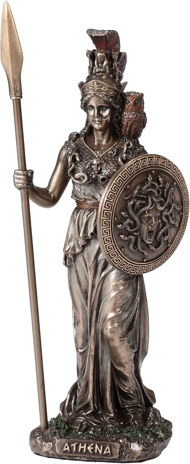 Veronese Design Athena the Greek Goddess of Wisdom Resin Sculpture - Cold Cast Bronze Finish