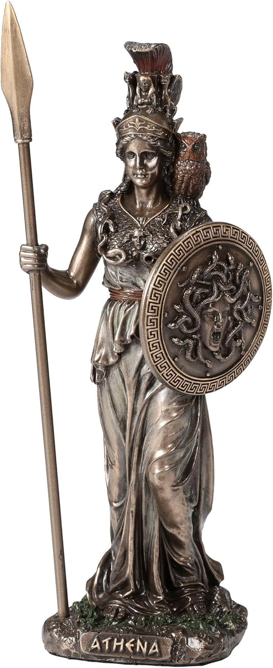 Veronese Design Athena the Greek Goddess of Wisdom Resin Sculpture - Cold Cast Bronze Finish