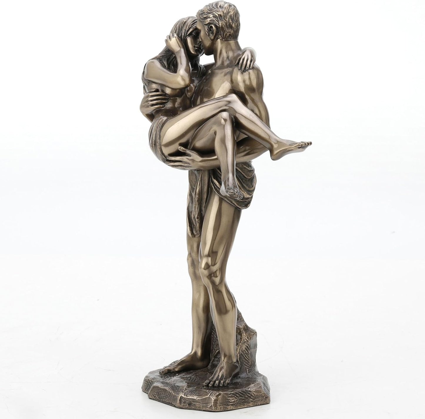 The Lovers Bronze Finished Man Carrying Woman Nude Statue