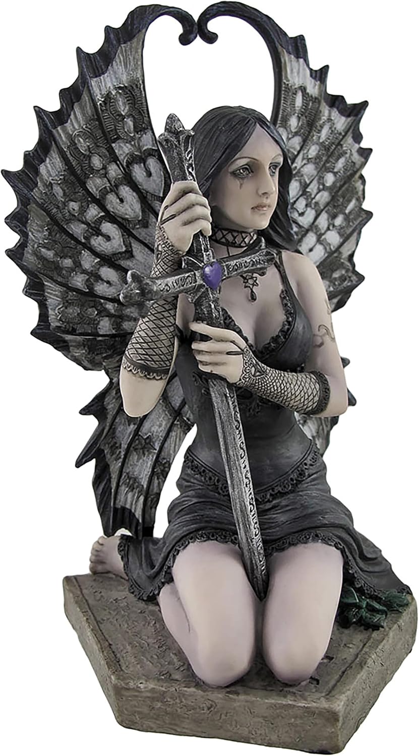 Veronese Design Anne Stokes' 'Lost Love' Hand Painted 6.25-Inch Mourning Fairy Cast Resin Statue - Crafted in Exquisite Detail - Ideal for Gothic and Dark Art Enthusiasts