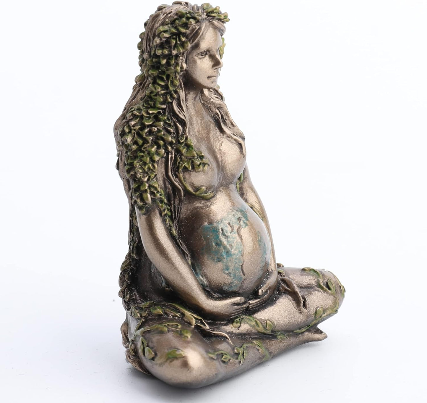 Veronese Design Mother Earth Gaia Sitting Lotucs Pose Painted Bronze Finish Resin Figurine