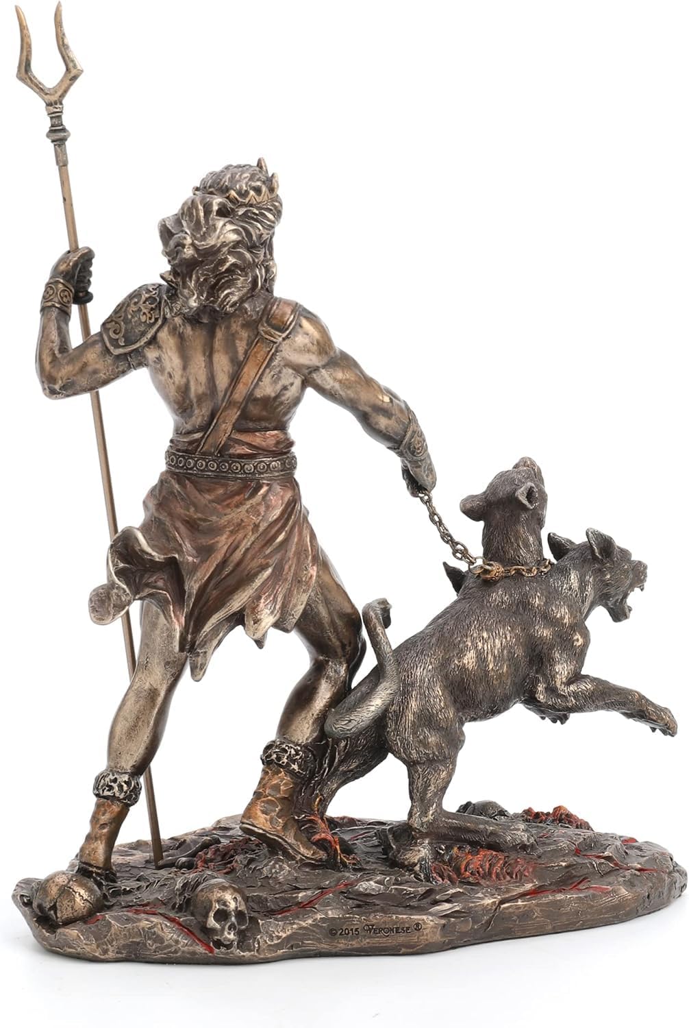 Veronese Design 9" Tall Hades Greek God of The Underworld with Cerberus Resin Statue Bronze Finish