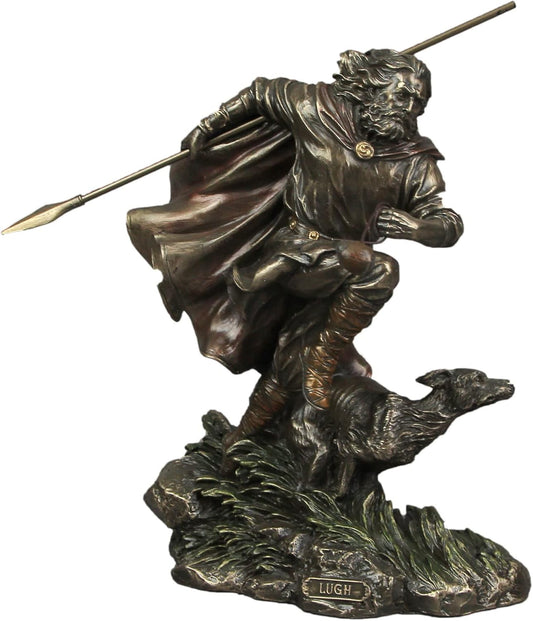 Veronese Design Lugh Irish God Of the Sun and Thunderstorms Bronze Finished Statue 8.5 Inches High
