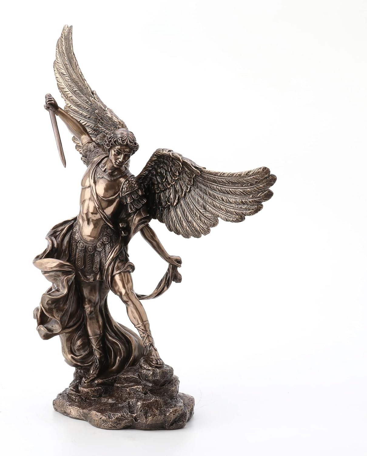 Veronese Design 15" Archangel Saint Michael Resin Statue Cast Bronze Finish