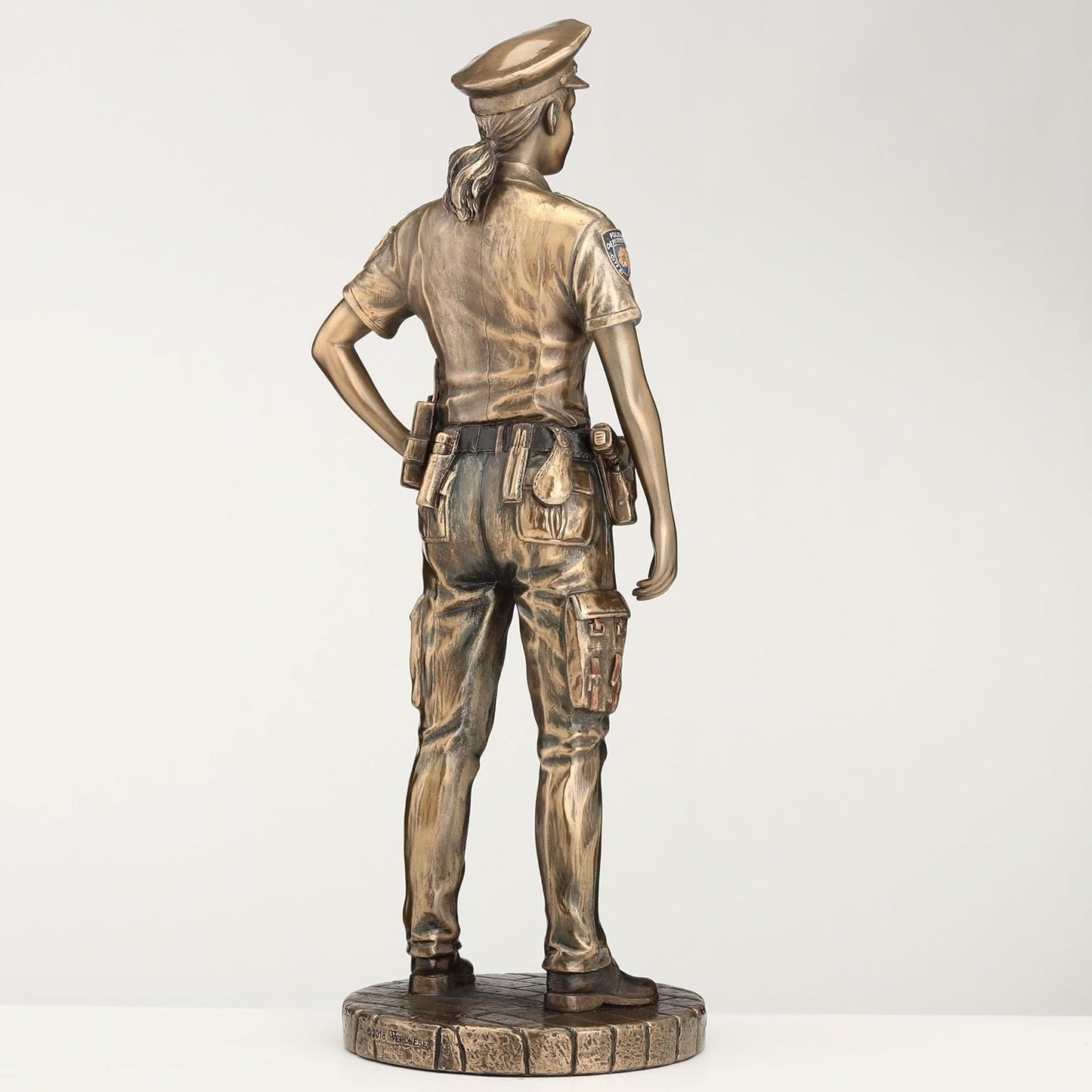 Veronese Design 11 3/8 Inch Police Woman Protect and Serve Police Officer Tribute Statue Cold Cast Resin Bronze Finish