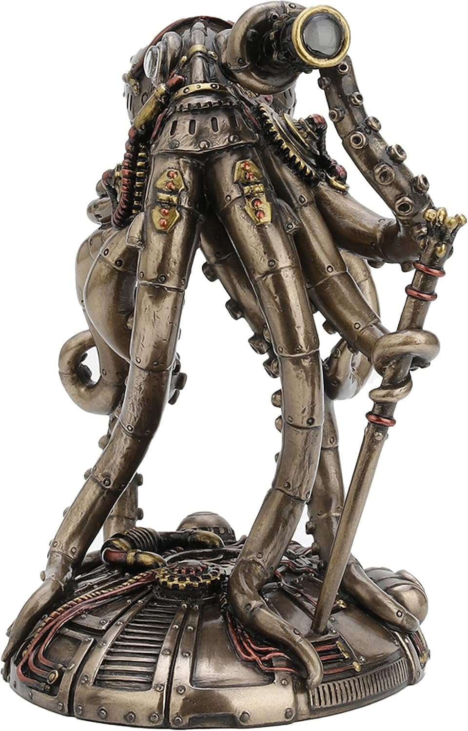 Veronese Design 6 3/4 Inch Tall Steampunk Octopus Space Observer Cold Cast Bronzed Resin Fantasy Collectibles Animals Figurine Space Alien Home Decor