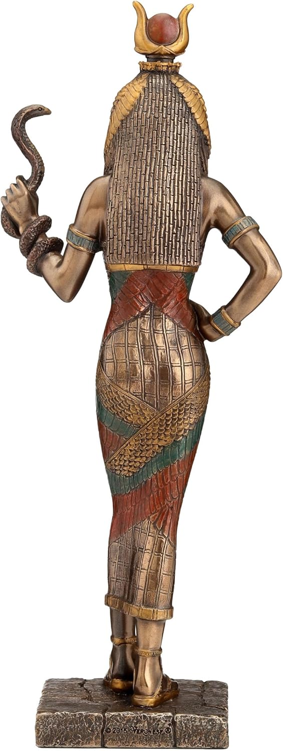 Veronese Design Zeckos Egyptian Goddess Hathor Holding a Cobra Statue