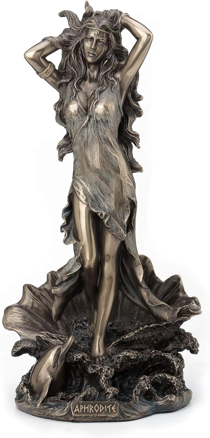 Veronese Design 11.5 Inch Aphrodite Rising from The Sea Greek Roman Goddess Antique Bronze Finish Statue