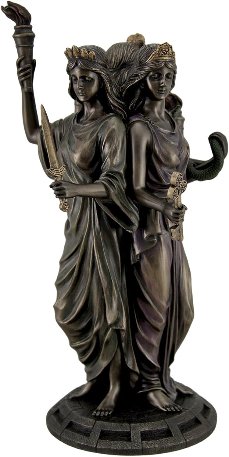 Veronese Design Large Bronze Finish Greek Goddess Hecate Triple Goddess Statue Figurine