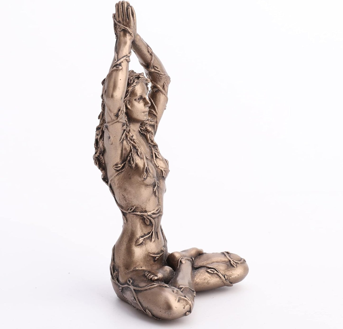 Veronese Design 3 3/8" Earth Spirit Gaia Lotus Pose Resin Figurine Hand Painted Bronze Finish