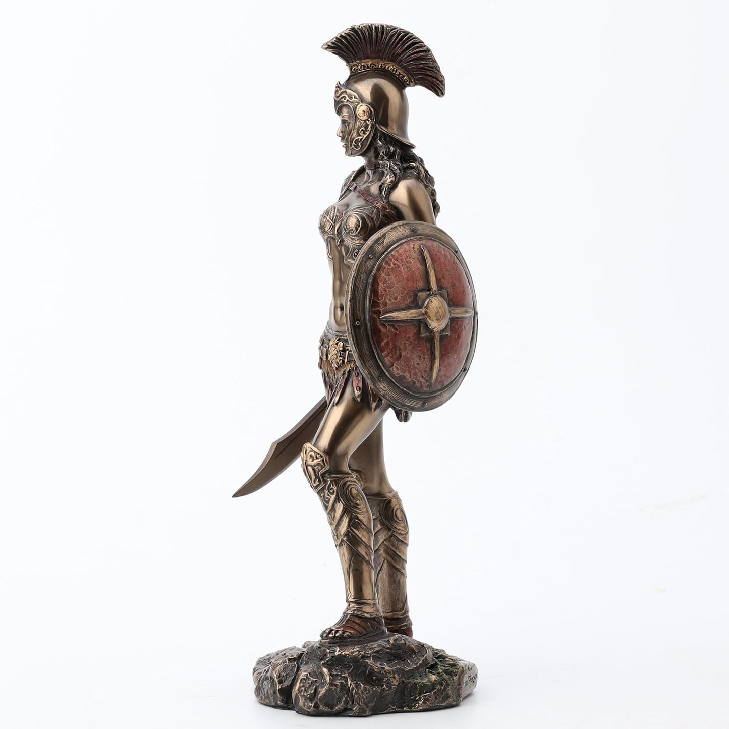 Veronese Design 9" Tall Amazon Warrior Wielding Sword and Shield Cost Cast Bronzed Resin Sculpture Collectible Figurine Greek Roman Spartan Gift