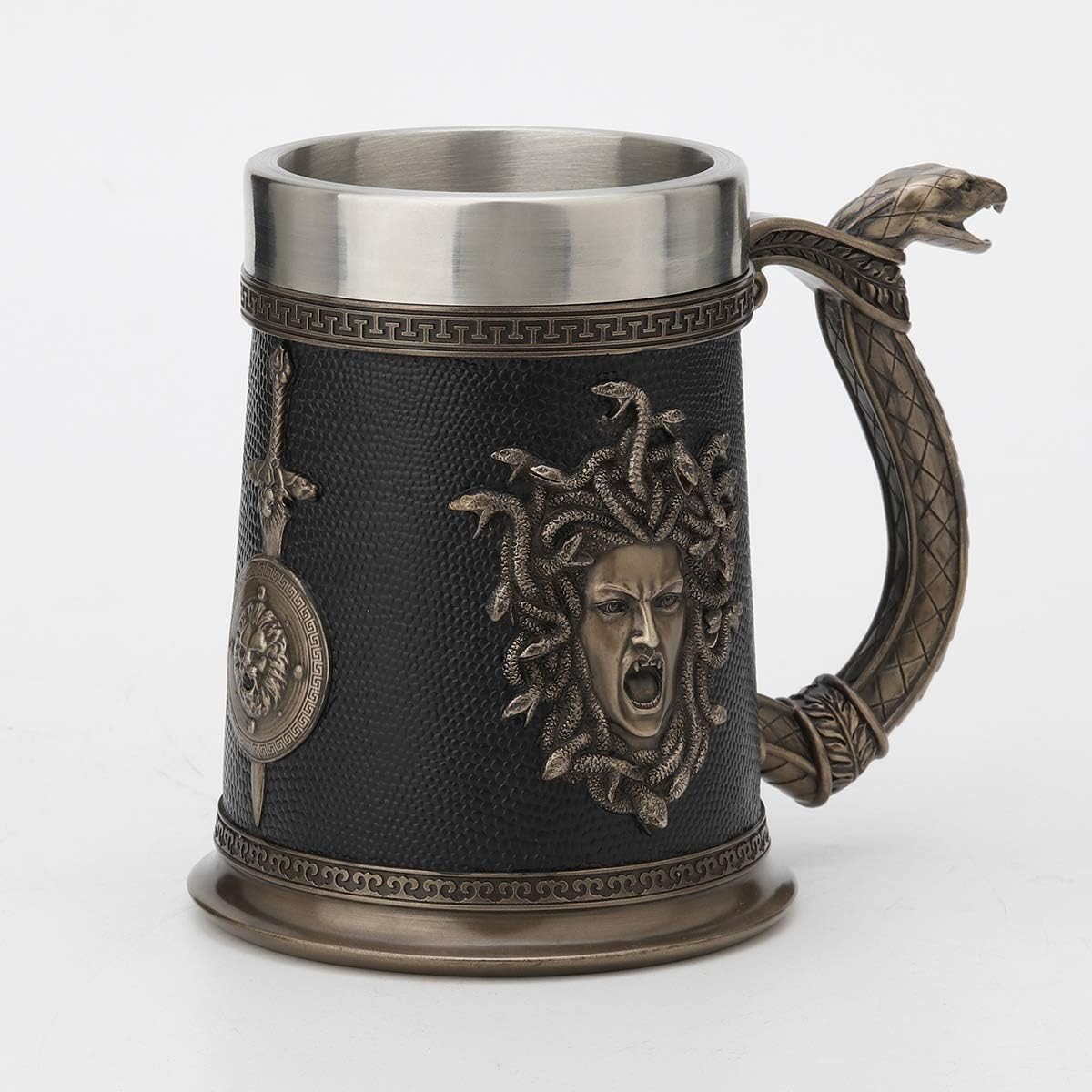 Veronese Design 5 3/4 Inch Greek Medusa Beer Stein Cold Cast Resin Antique Bronze Finish Statue Home Decor