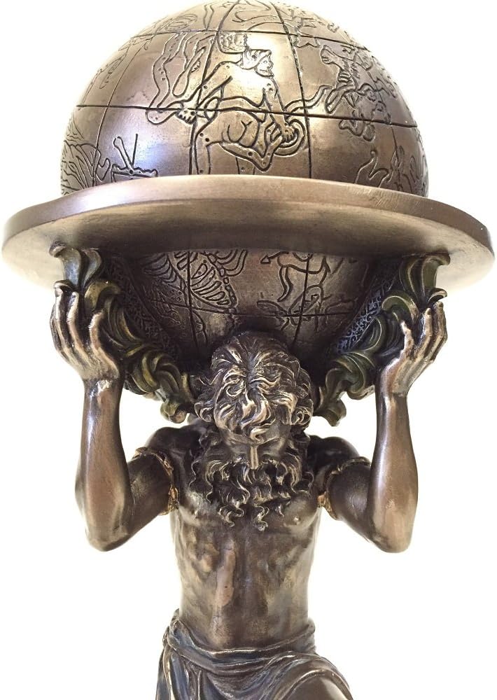 wu Bronze Greek Titan Atlas Carrying The World Statue