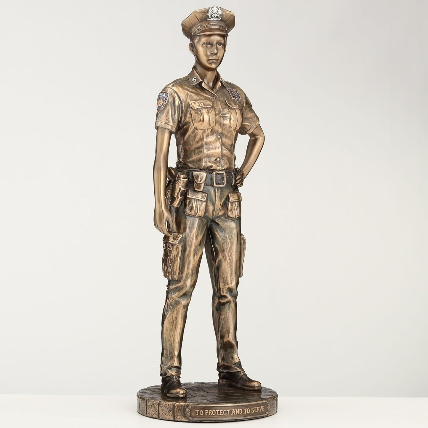 Veronese Design 11 3/8 Inch Police Woman Protect and Serve Police Officer Tribute Statue Cold Cast Resin Bronze Finish