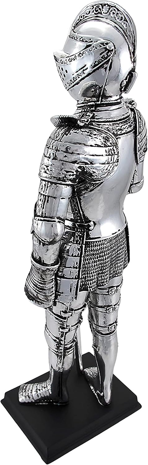 Veronese Design Silver Finish Medieval Knight in Armor Statue Figure Armour