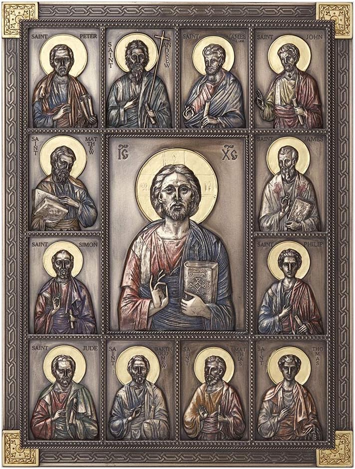 Veronese Design 12.25 Inch Jesus and The Twelve Apostles Wall Plaque Christian Catholic Religious Sculpture