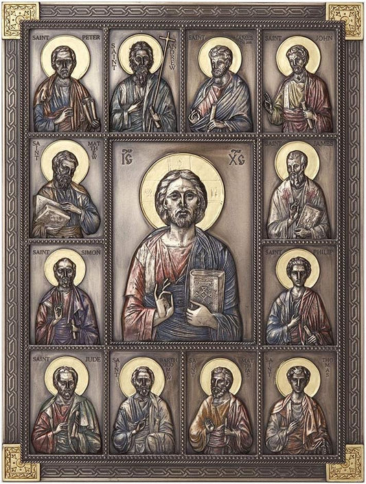 Veronese Design 12.25 Inch Jesus and The Twelve Apostles Wall Plaque Christian Catholic Religious Sculpture