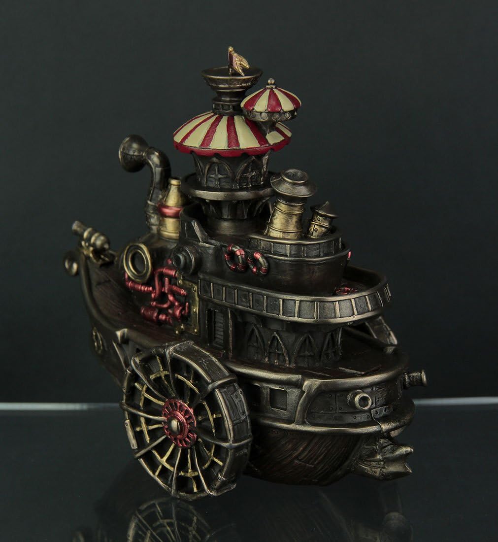 Veronese Hand Painted Steampunk Style Airship Gondola Statue