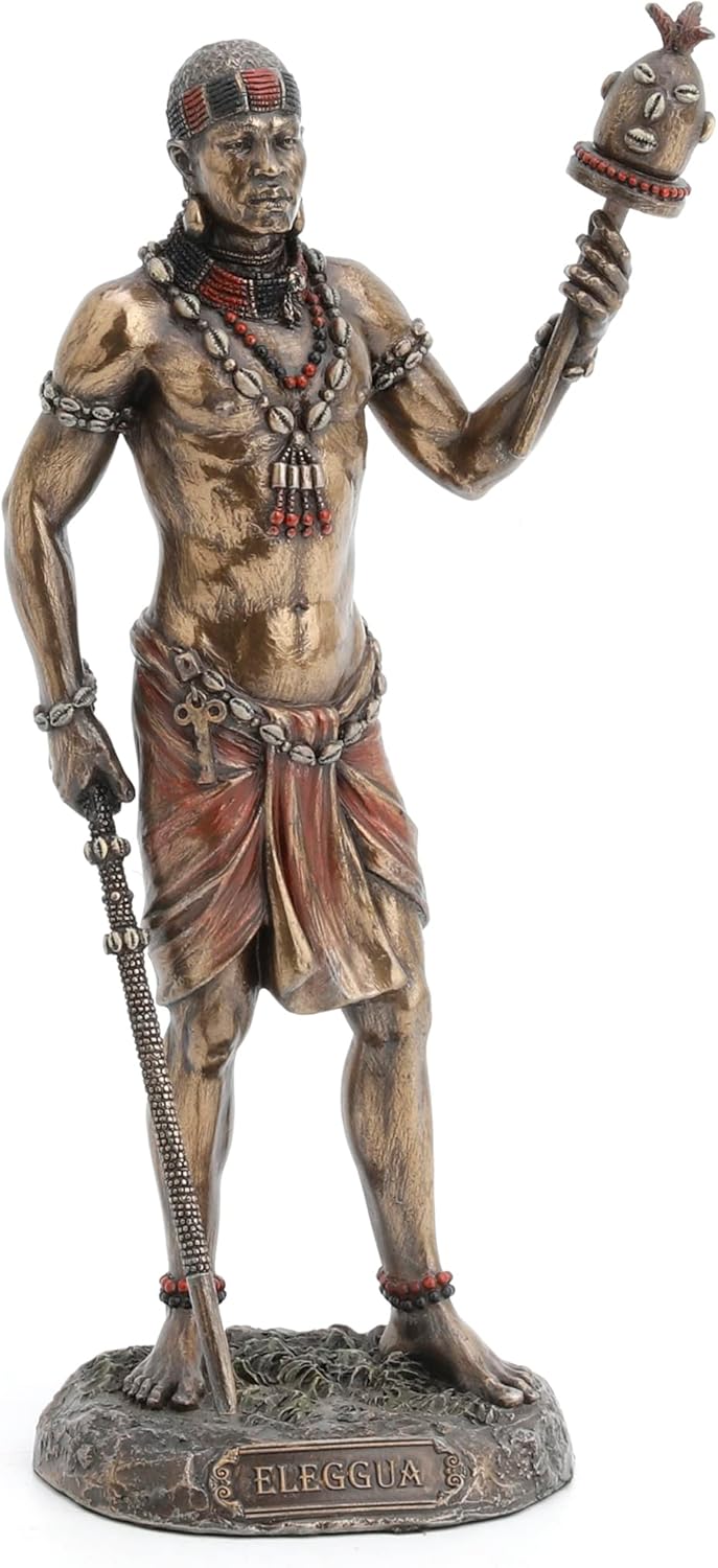 Bronze Finish Elegua African God Orisha Statue Santeria Yoruba Ellugua Ellegua